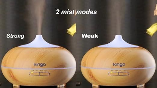 Essential Oil Diffusers KINGA Aroma Diffuser Humidifier 300ML Light Air Purifier Cool Mister Ultr...