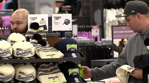 Seattle Seahawks Super Bowl merchandise selling fast as fans flood Pro Shop and retailers