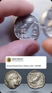 A single coin that powered an empire. This is an Athenian tetradrachm, a silver coin from ancient Athens (Attica, Greece), dating from around 454 to 405 BC. On the obverse, it features the helmeted head of Athena, the goddess of wisdom and warfare. The reverse shows an owl—Athena’s sacred symbol—alongside an olive spray and a crescent moon. The owl represents knowledge and wisdom, capturing the intellectual spirit of Athens. These coins were widely used for trade and large-scale payments, helpin