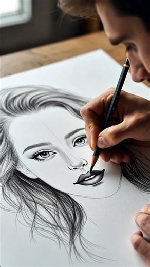Blank Paper Se Girl Ka Realistic Sketch Banaya 😍✏️ | Step by Step Drawing