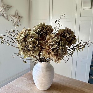Artificial Hydrangea Dried Look Flowers Green Faux Hydrangea Flower Dried Style Spring Vase Arrangement - Etsy UK