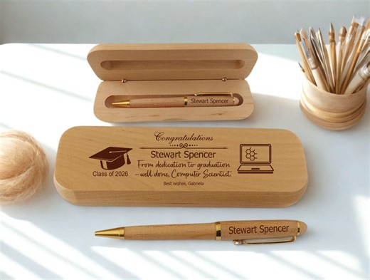Engraved Graduation Wood Pen Gift for Computer Scientist - Etsy
