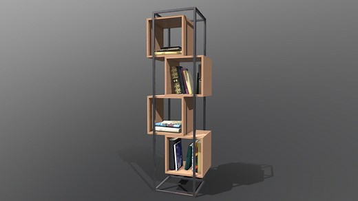 Bookcase - Download Free 3D model by 3D_for_everyone (@boglarka4)