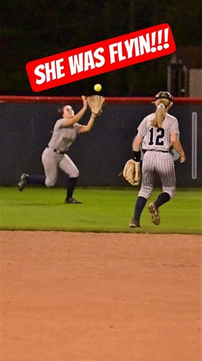 🥎 SHE CAME FLYING IN FOR THIS CATCH! 😱#fastpitch #Shorts