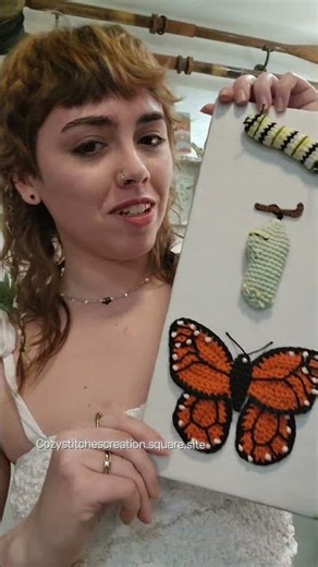 Monarch butterfly life cycle ✨️This frame is available on my website right now! #fauxtaxidermy