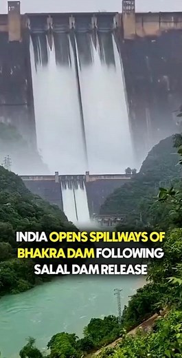 India Opens Spillways Of Bhakra Dam Following Salal Dam Release | Geo News English