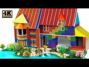DIY - How To Build Lakeside Mansion From Magnetic Balls (Satisfying) | Magnet World Series