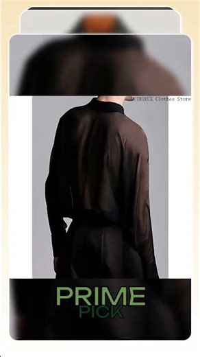 Men's Summer Black Thin See-through Clothes Men's Casual Shirt Breathable Blouse Night Bar Club S...