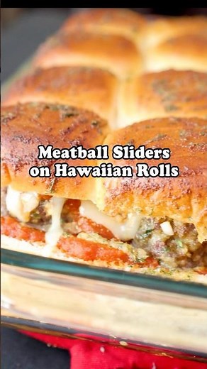 Hawaiian Roll Meatball Sliders with Homemade Meatballs #easyrecipe