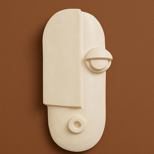 Handmade Unglazed Ceramic Face Wall Art: Mid-century Modern Sculpture - Etsy