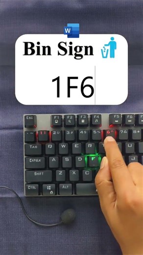 Secret Code in MS Word to Insert Bin Symbols 😱 #msword #office #document #keyboard #viralvideo