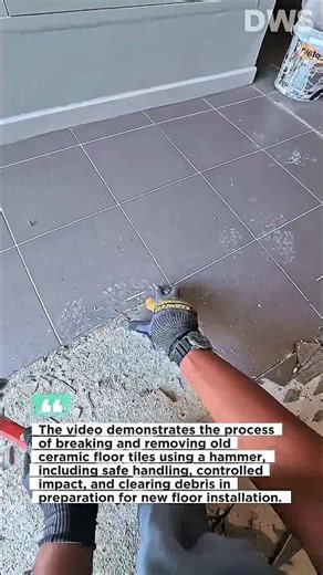 Tile Removal Process | Breaking Ceramic Floor Tiles with Hammer Safely and Efficiently
