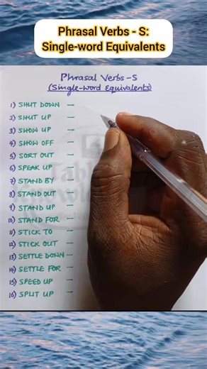 28K views · 475 reactions | Phrasal Verbs - S and their Single-Word Equivalents. | Table of Knowledge TV | Facebook