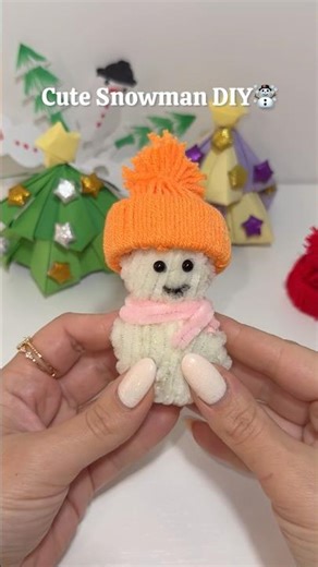 Adorable Winter DIY! Make a Cute Fluffy Snowman in Minutes ❄️✨