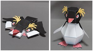 The Penguin Bomb, A Flat Origami Penguin That Assembles Itself When Dropped on a Hard Surface