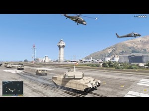GTA 5 Franklin's Tank Rampage In Military Base + 10 Star Wanted Level Escape (RDE 4.1.2)