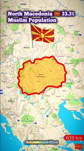 North Macedonia Map 🇲🇰 north Macedonia 33.3% Muslim Population North Macedonia Country / #map