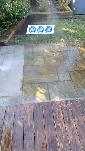 This pathway had a huge build up of GREEN 💚 algae. One of my most satisfying cleans yet. All fresh for Summer ☀️☀️ #fypageシ #cleantok #clean #exterior #england #patio #jetwashing #fy | Billy Field's Cleaning and Maintenance Services
