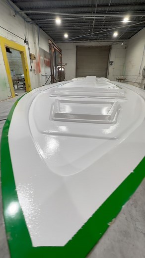 Gel coat spray on this 20’ deck part start #boats #diy #composites | NuWave Composites