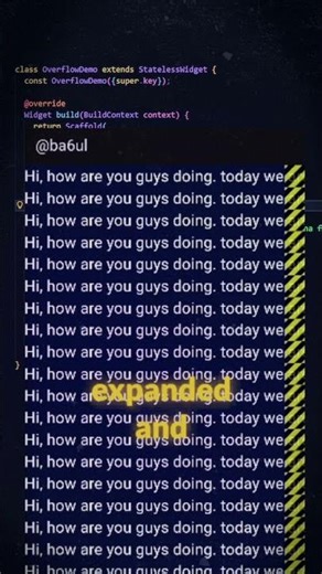 Flutter Overflow Fix — Expanded Widget Explained in 30 Seconds #fyp #shorts #flutter
