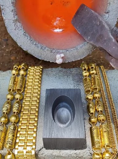 Gold-Making Process: Crafting Bars and Beads