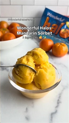3-Ingredient Mandarin Sorbet Recipe 🍊🍧