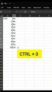 Hide any Column in MS EXCEL in just 1 second 🔥 #excel #exceltips #spreadsheethacks #Officeshortcuts
