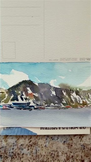 Watercolor Harbor Landscape Comes Alive! 🎨🌊