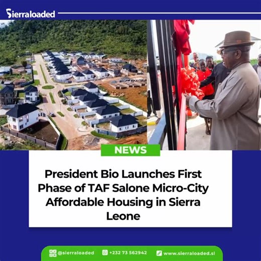 Sierra Leone’s President, Dr. Julius Maada Bio has officially launched the first phase of the TAF Salone Micro-City project in John Obey, marking a major step forward in his administration’s efforts to address the country’s housing needs. The launching event, which was held on Friday, 19th December, 2025, is aimed at providing affordable housing for Sierra Leoneans both at home and in the diaspora. At the event, President Bio affirmed the importance of affordable housing as a key priority for hi