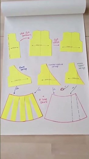 How to draft a sewing pattern for a wrap dress or a faux wrap dress quickly and easily