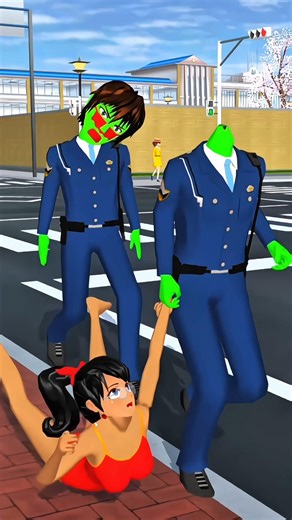 Polisi horror zombie👮🏻🧟‍♂️ #sakuraschoolsimulator #drama #sakuraschoolsimulatordrama #shortsvideo