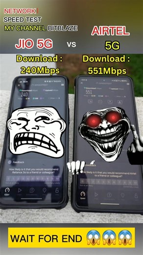 😱😱😱 AJ KI NEW VIDEOS 5G VS AIRTEL 5G NETWORK SPEED TEST VIDEOS #shorts