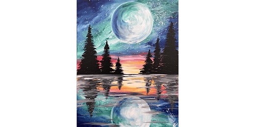 A Full Moon Over the Water - Paint and Sip in Denver | Classpop!™