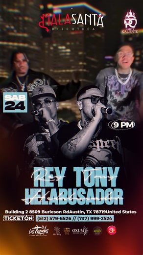 🔥 Party Caliente sigue encendiendo la ciudad 🔥 Este sábado 24 de enero llega el evento que abre el año en grande 💥 En Mala Santa, en vivo Raytoni junto a HelAbusador 🎤🔥 🎟️ Entradas: $45 🍾 Mesas VIP: $450 (incluyen botella) 📞 Info y reservaciones: 512-579-6526 737-999-2524 O por DM en 👉 @partycaliente Una noche para empezar el año como se debe 💃🏽🔥