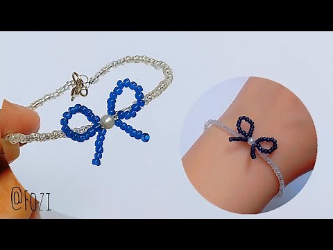 How to Make a Delicate Beaded Bow Bracelet / Step-By-Step Tutorial #diy