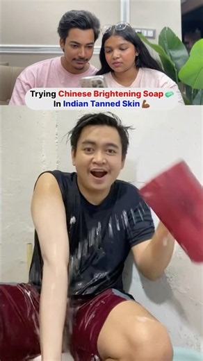 Tried this viral skin brightening soap 🧼😭 #shorts #skinbrightening #brighteningsoap #review