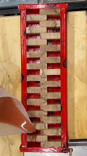 Custom wine red piece for client. #woodworking #epoxy #asmr