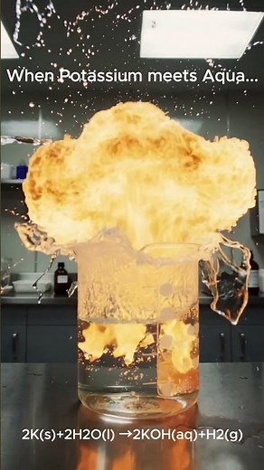 Potassium Explosion ! #explosion #science #wow #water #experiment #relaxing #glass