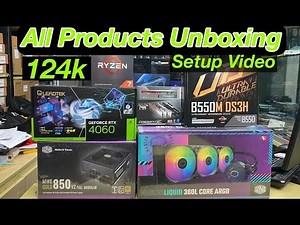 124K Best Gaming PC, Ryzen 7 5700X,B550M DS3H, GPU 4060,850 V2 FULL Modular PSU,Liquid 360L Unboxing