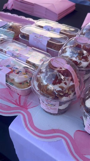 We are here at Fiddleheads Garden Center! Come see us, we are in the garden beside the jumpy houses! Although this video shows most of the treats on the table we are almost sold out ♥️ thank you guys so much! We will see you soon 🥰 | Lick The Beater Sweets & Treats LLC