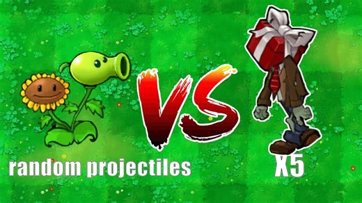 豌豆射手与随机子弹对战5只随机僵尸