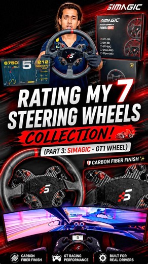Rating My 7 Steering Wheels Collection! 🔥 Part 3 – SIMAGIC GT1 Wheel Review #gamingsetup #shorts