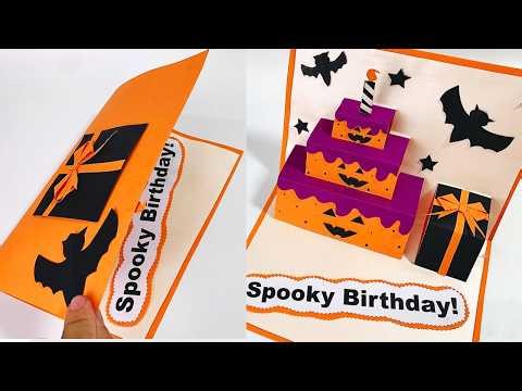 Spooky Birthday pop-up card tutorial | Halloween craft ideas | DG Handmade