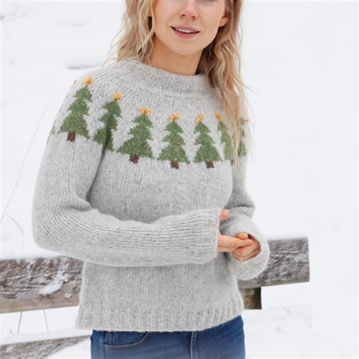Christmas Tree Sweater Knitting Pattern Women Fair Isle Pine Forest Yoke Digital Download PDF - Etsy Canada