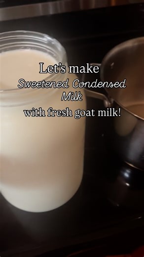 Ruby  on Instagram: "Learn how I make and can sweetened condensed milk made with milk from my dairy goats! Find the recipe here  https://redfeatherfarmohio.com/easy-canned-homemade-sweetened-condensed-goat-milk/ Yes, canning dairy is rebel canning. No, that doesn’t mean it’s unsafe."