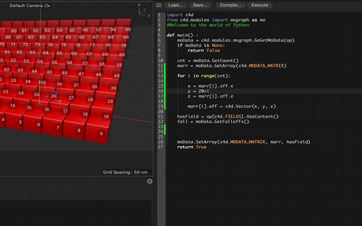 C4D Python语法 python在C4D中的编程基础教程 从零开始到案例制作 讲解详细 没有废话 中文字幕