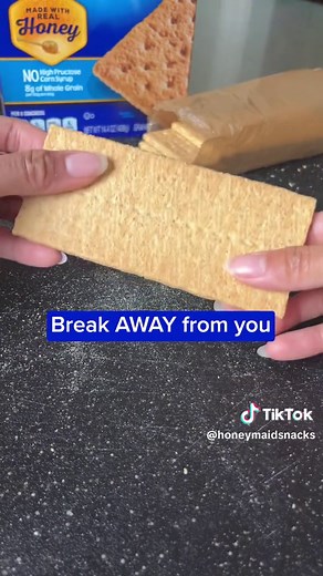 Perfecting the fine art of graham cracker breaking… makes for a cool party trick too! 😉 #honeymaid #grahamcrackers #snacking #lifehack #snackhack #smores #smoreshack