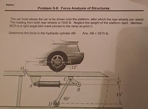 StaticsProblem 5-9: Force Analysis of StructuresThe car hois... | Filo
