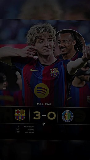 FULL TIME: BARCELONA HAVE BEATEN GETAFE 3-0! 🔵🔴🔥✅ A winning return after the international break! Anthony Gordon, Gabriel Jesus and Jules Kounde found the net as Barça secured ALL THREE POINTS with a solid victory over Getafe! . . . #barcelona #fcbarcelona #getafe #laliga #hansiflick