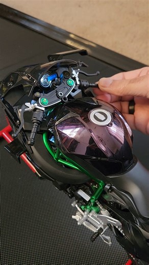 Realistic H2R Die-Cast Motorcycle Model with Sound, Lights & Exhaust Effect